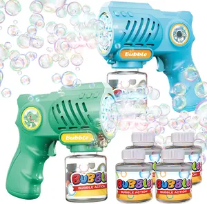 Toys for 3+ Year Old Boys Girls, 2 Pack Bubble Gun Machine with Bubble Solution, Outdoor Toy for Kids Ages 4-8,Kids Toys for Ages 3-4 4-6 5-7, Birthday Gifts for 3 4 5 6 7 8 Year Old Boys