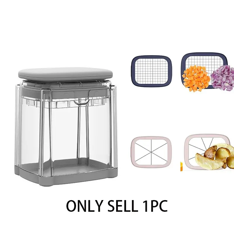 4-In-1 French Fry Cutter, Potato Slicer, Salad Chopper, Vegetable Knife, Vegetable Cutting Slicer, Four Blades, Easy Clean, Home Cooking, Party Prep, Bulk Meal Preparation, Kitchen, Utensil