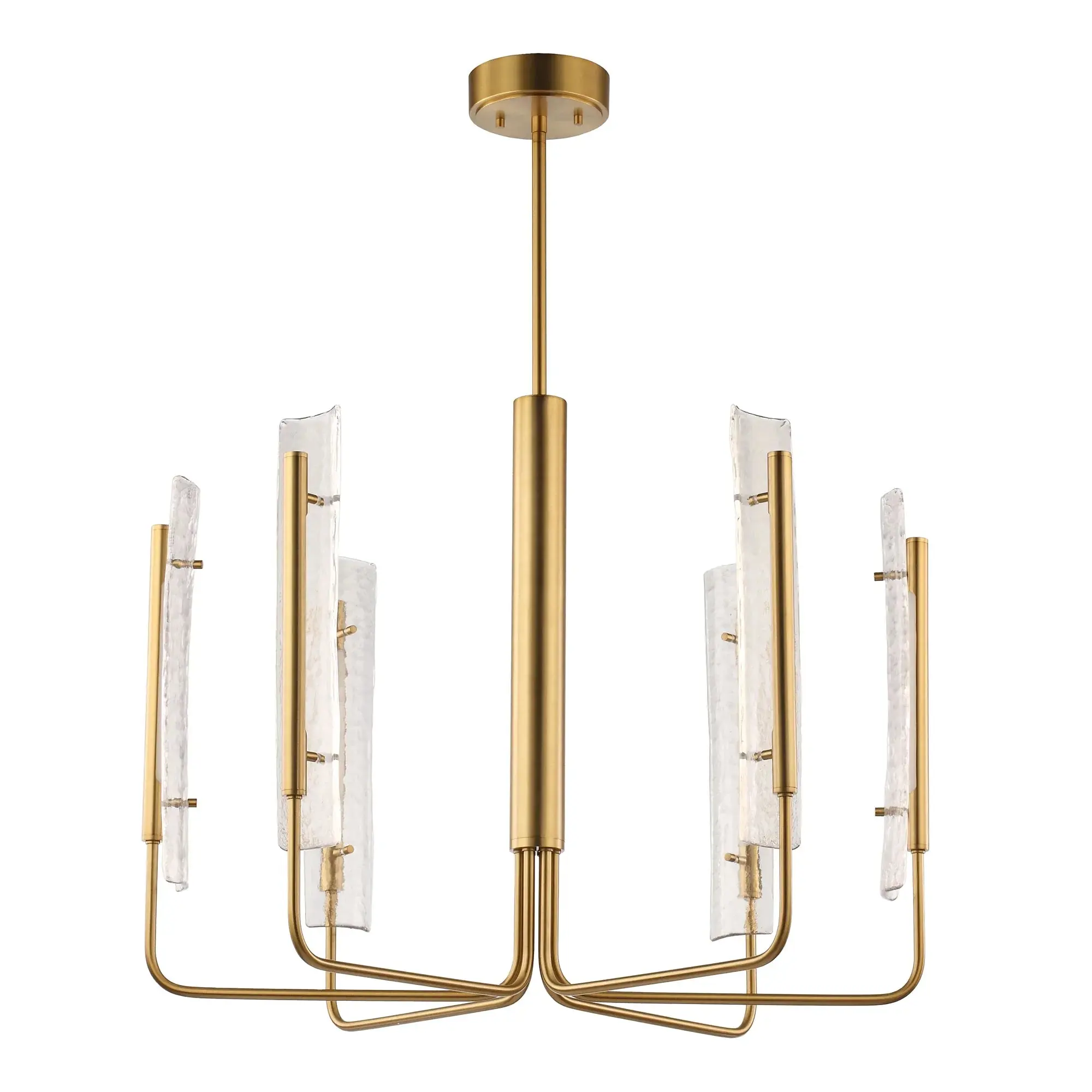 Perimost 34 Inch Faithe 6-Light Gold Chandelier | Modern Luxury Golden Ceiling Light Fixture for Dining Room Living Room Foyer