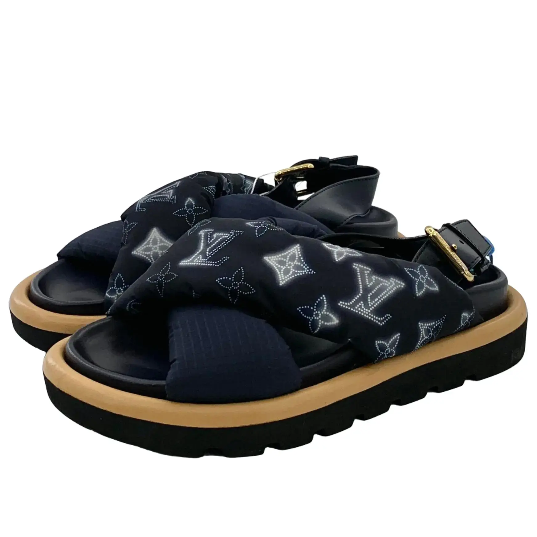 RDLT-Louis Vuitton Size 36 Pool Pillow One‑Strap Buckle Flat Open‑Toe Sandals-X34104