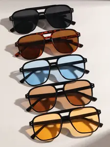 5-Piece Large Frame Summer Sunglasses Set, Retro Simple Fashion Shades, Unisex Outdoor Party Vacation Travel Driving Fishing Decor Gift