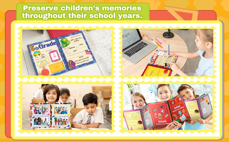 School Memory Book Preschool Back to School Gifts Keepsake for Kids Scrapbook Photo Memories from Preschool Through 12th Grade with 14 Pocket for Storage Portfolio Every Grade Pictures Campus Back to School Season Supplies School Memory Book Preschool Back to School Gifts Keepsake for Kids Scrapbook Photo Memories from Preschool Through 12th Grade with 14 Pocket for Storage Portfolio Every Grade Pictures Campus Back to School Season Supplies