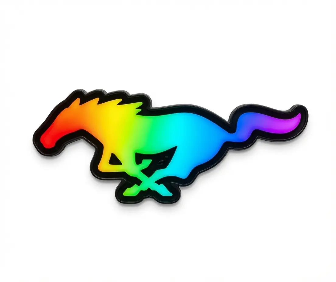 RGB LED Grille Badge for Ford Mustang Ecoboost, GT, Gt 500, Dark Horse App Controlled Light Up Emblem