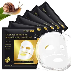 Snail Mucin Glass Glow Collagen Hydrogel Mask, 6 Counts/box Hydrating Facial Mask Moisturizing & Soothing Deep Skin Care Mask, Mask for Dry Skin, Skin Care Product for Women