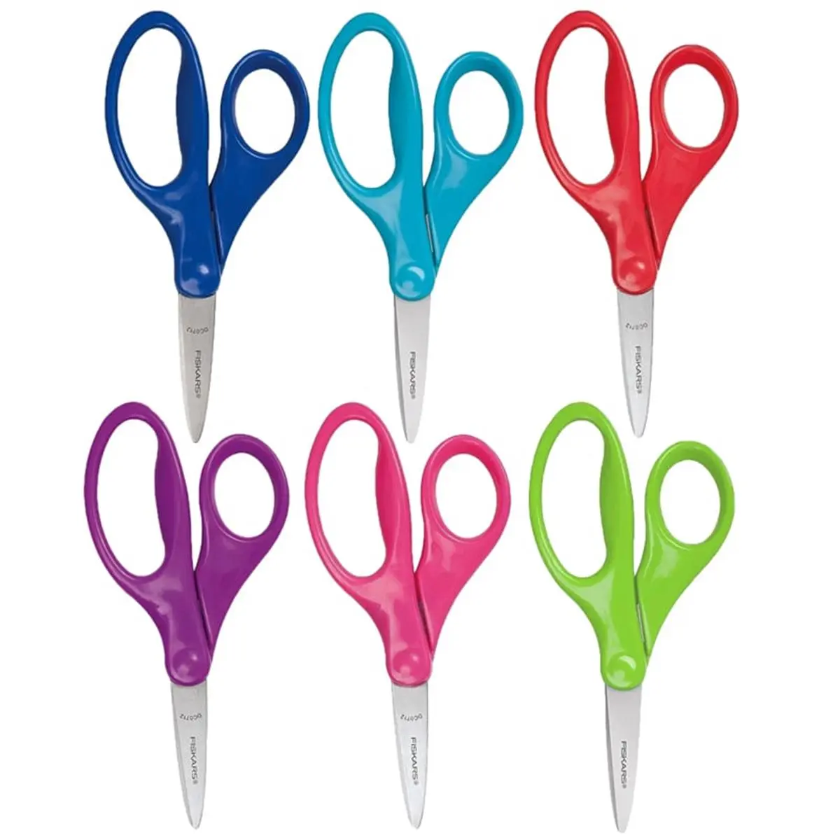 Fiskars FSK1067052 Left-Handed Kids Scissors, 5 in. Safety-Edge Pointed-Tip Blades, Protective Ergonomic Thumb Loop Handle, Ages 4+, Assorted Colors, Ideal for Detail Cuts for Teachers, Moms