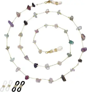 Fashion Temperament Mix Crystal Decor Metal Glasses Chain, Anti-slip Glasses Mask Hanging Chain, Fashion Eyewear Accessories for Women & Girls