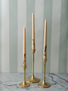 Brass Candlesticks Set of 3 - Vintage Simple Minimal Design - Ideal for Weddings & Decor - Elegant Candle Holders