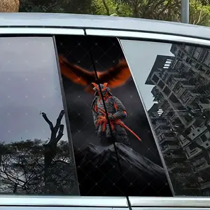2pc Eagle Warrior Vinyl Stickers, Car B Column Protection, Easy Peel Off, Sunproof Waterproof Scratch Resistant, All Models, Car Exterior Decor