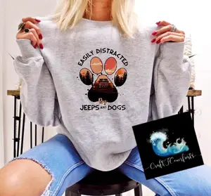 Easily distracted by Jeeps and Dogs Crewneck