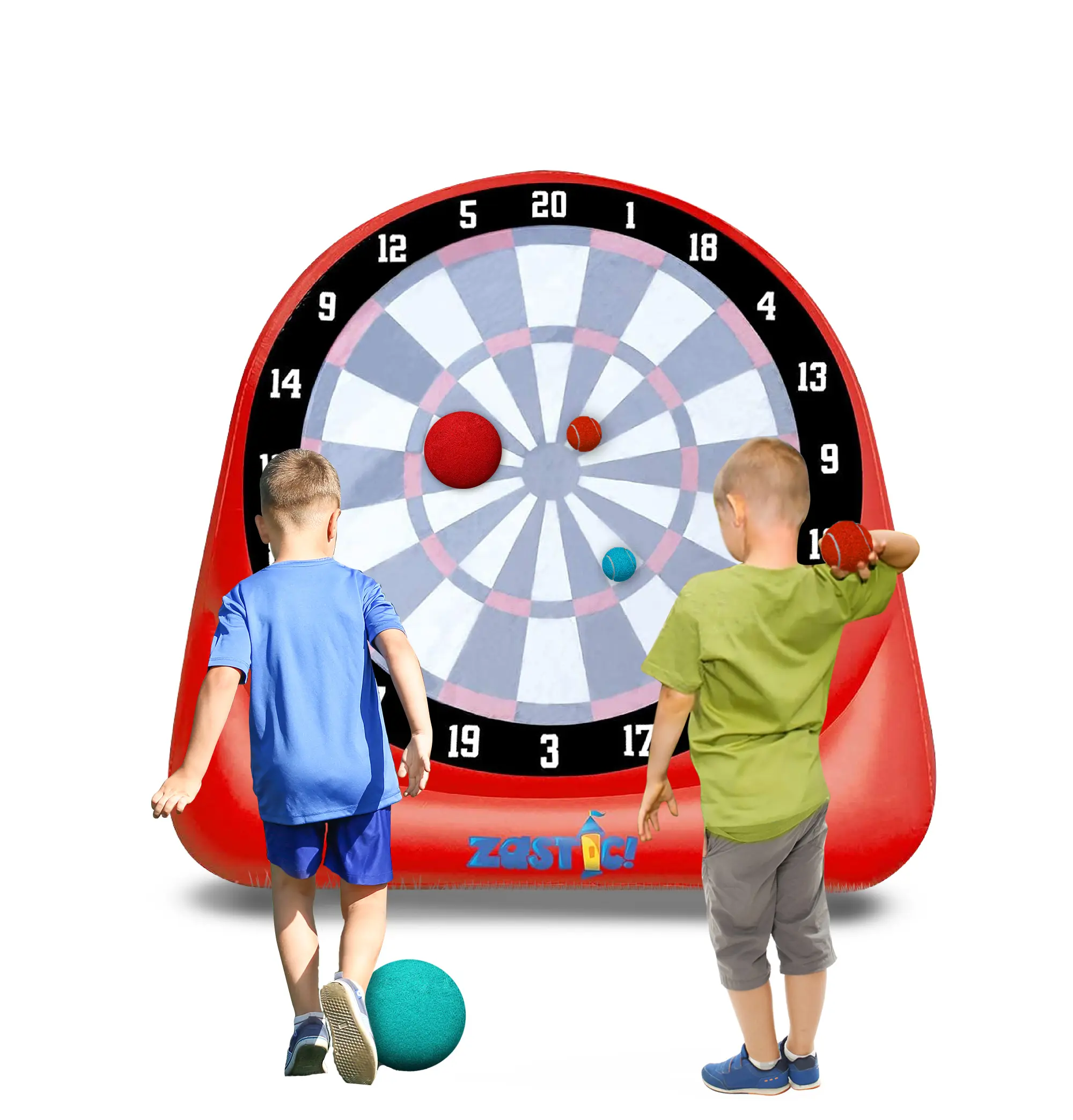 Zastic! Giant Darts Game | 6ft Tall Kick & Throw Inflatable Darts