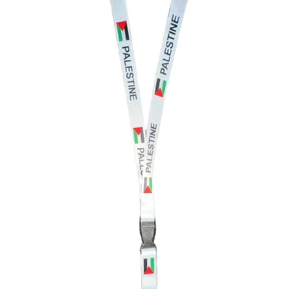 White palestine lanyard