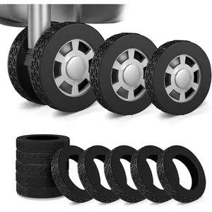10 Pack Luggage Wheel Covers, 3 Size Protector Cover for 1.89-2.04" Suitcase Spinner Wheels, Upgraded Wear-Resistant, Silent, Shock Absorption Luggage Accessories for Carry- Travel (Black, S)
