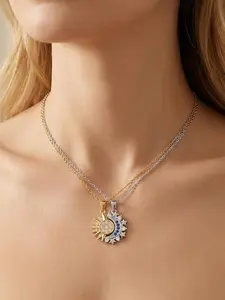 Sun/moon Necklace Set for Women & Men, Shiny Sun/blue Moon Necklaces, Couple Matching Bracelets, Friendship Gift, Dainty layering jewelry