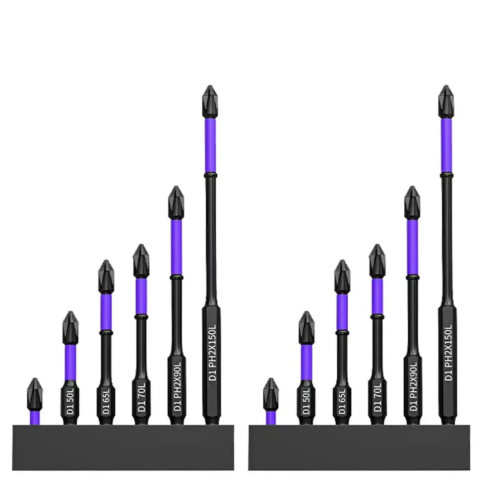 Anti-slip Magnetic Screwdriver Bit Set, 1 Set Multipurpose Strong Magnetic Hexagon Cross Head Set, Impact Screwdriver Bit Set for Charging Electric Dr