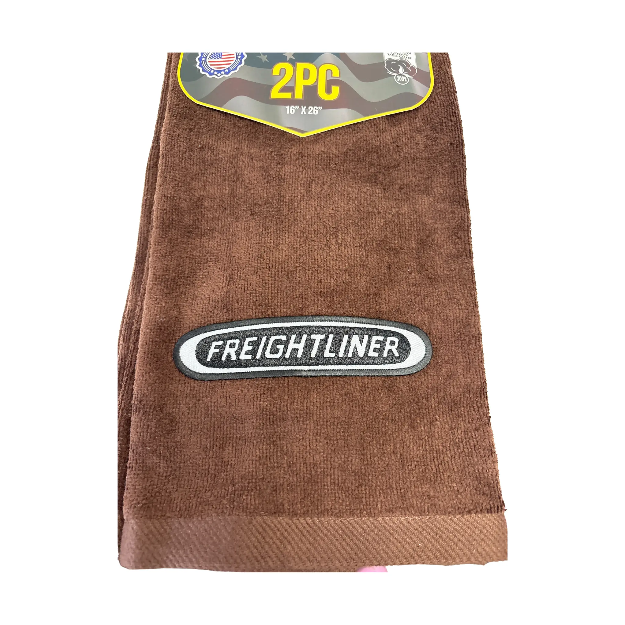 Freightliner Logo Cotton Velour Door Handle Rags - 16"x26", 2-Pack, Multiple Colors, Bathroom Cleaning Towels for Protecting Surfaces, Protect