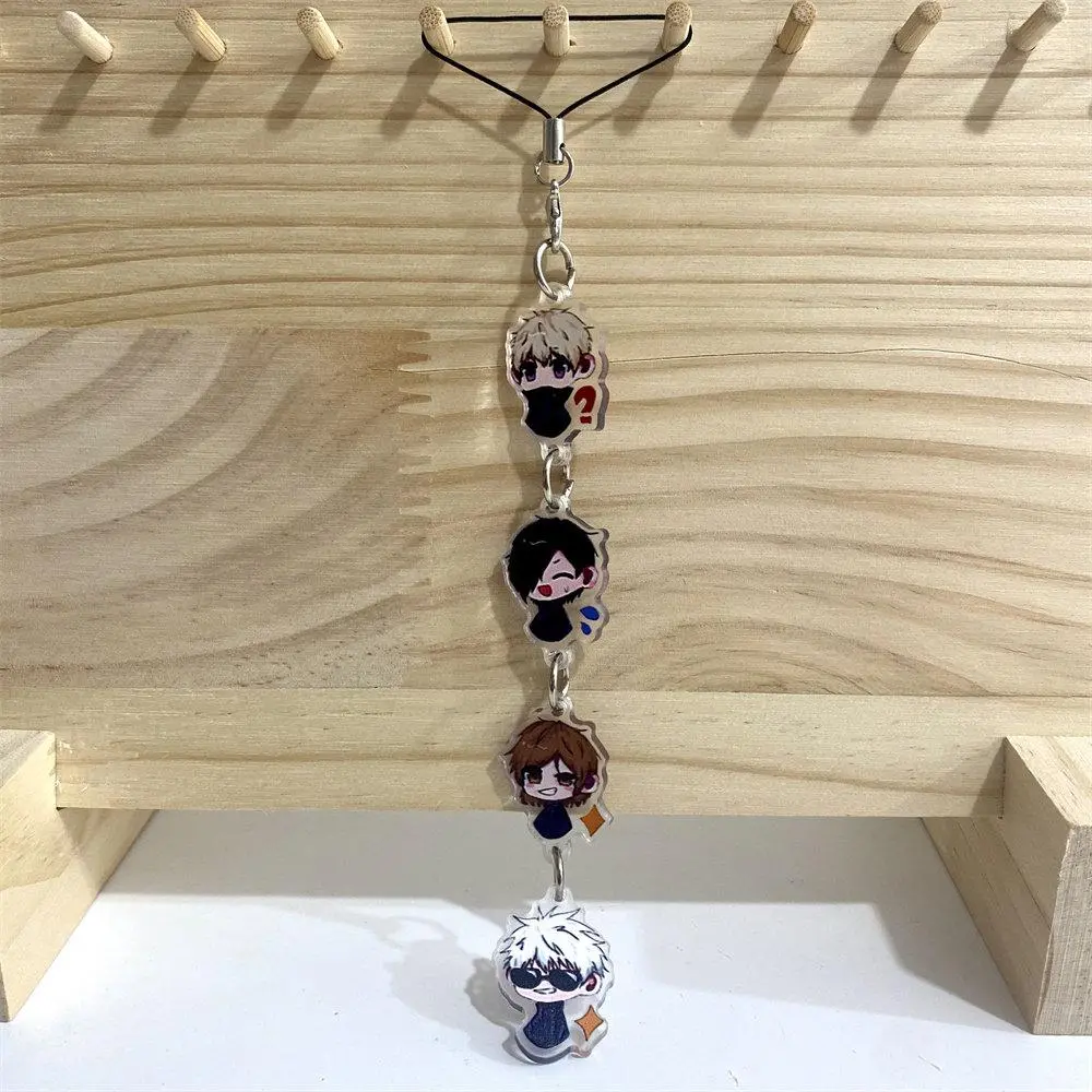 Cute Anime Jujutsu Kaisen Character Art Accessories - Xia Youjie, Gojo Satoru, Kuroe Themed Lanyard, Mobile Phone Case Hanging Chain, School Bag Keychain for Anime Fans