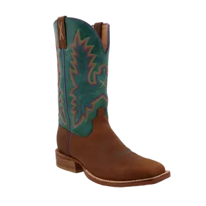 Twisted X Ladies Tech X Cinnamon & Turquoise Square Toe Boots  WXTL001