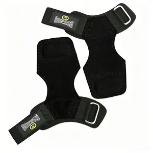 Fitness wristband Deadlift assist strap double-layer thickened leather palm protector, non-slip and wear-resistant, gym pull-up and powerlifting equipment training, unisex