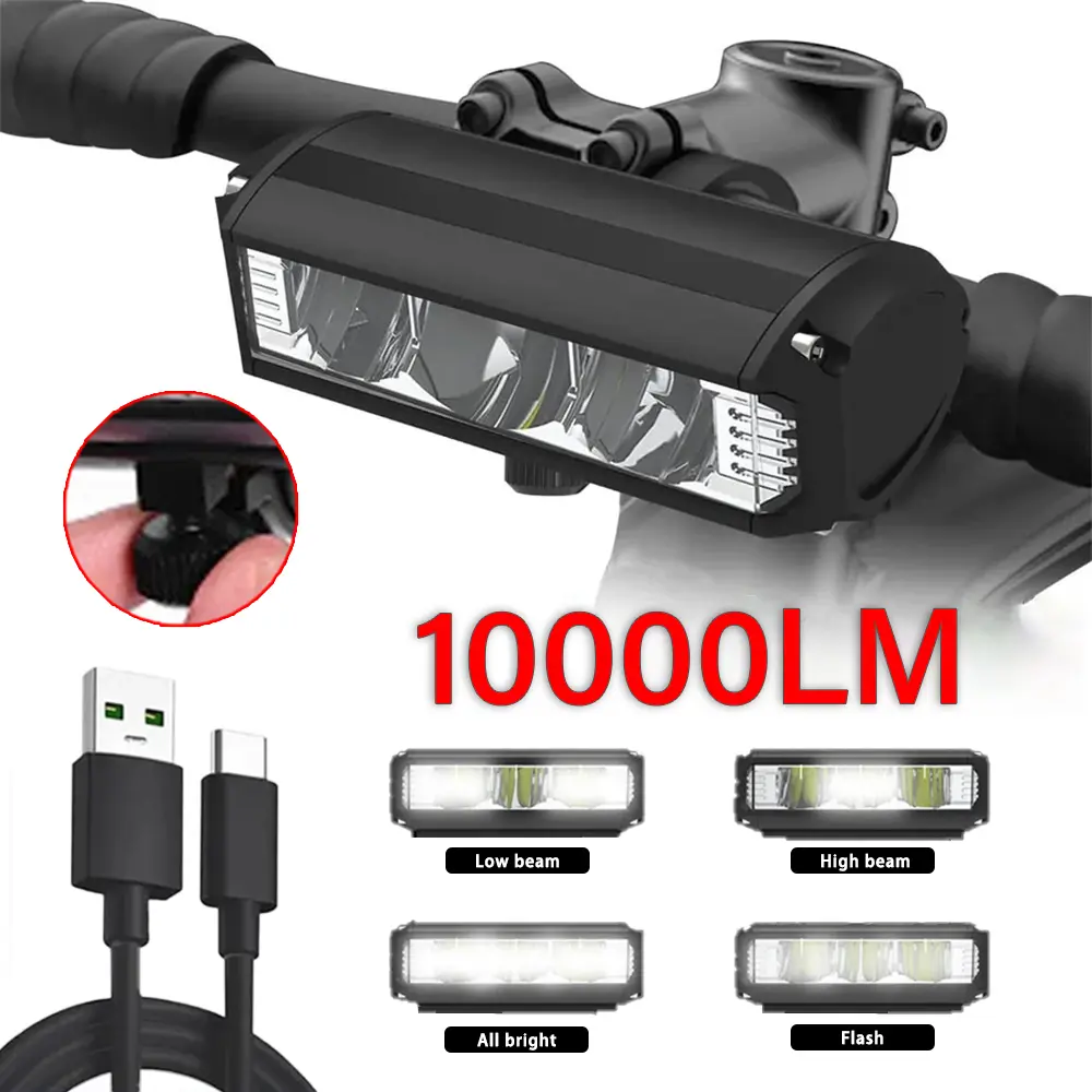Super Bright LED Bike Light USB Rechargeable Bicycle Headlight 5 Modes, Easy to Install,IPX5 Waterproof Ebikes For Adults Dual Suspension Ebike