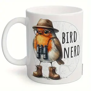 [Made in US] New 1pc, Bird Nerd Coffee Mug, Birding Beverage Cup, Funny Bird Watcher Gifts, Sarcasm, Bird Watching Present, Any Occasion Gift, Coffee Drinker - Novelty (11Oz All White)