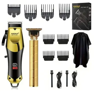 Professional Hair Clipper, 1 Box Waterproof Electric Hair Trimmer with LED Display, Hair Trimmer for Home Use & Professional Barber, Hair Clipper Set