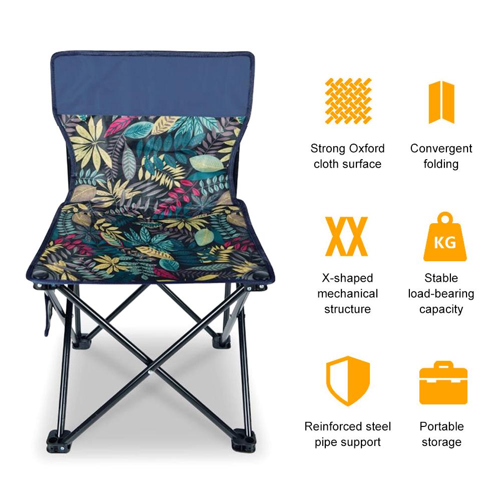 Lightweight Folding Chair with Back Support, Perfect for Camping, Beach Outings, Fishing & Travel, Portable Design for Easy Storage & Outdoor Comfort