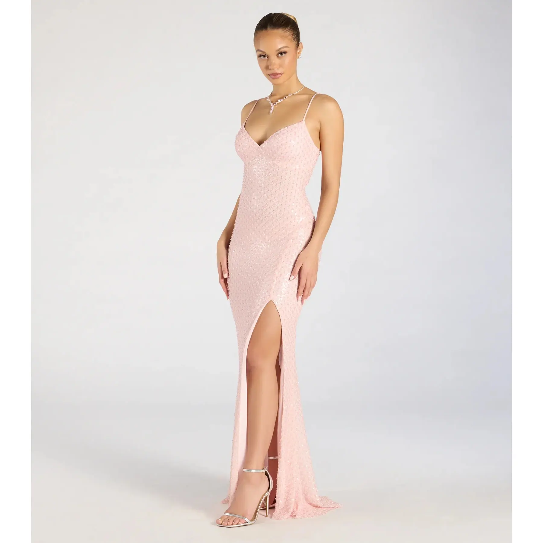 Valeria Cutout Lace-Up Sequin Beaded Formal Dress - TikTok Shop