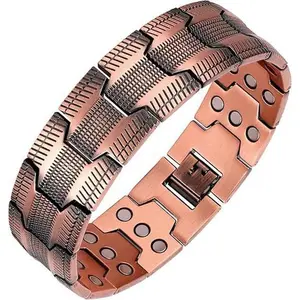 Adjustable 3-Row Neodymium Magnetic Bracelet for Male, 1pc Daily Fashion Accessory, Christmas Jewelry Gift for Him