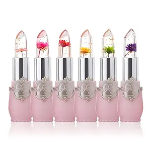 6 Pcs Crystal Flower Jelly Lipstick Set – Temperature-Responsive, Moisturizing, Long-Lasting, Color-Adjusting Lip Balm with Flowers, Ideal Gift for Women and Girls Gloss Lipgloss Cocoa Daily