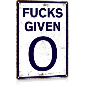 0 Fucks Given Vintage Metal Tin Signs Parody Speed Limit Sign Funny Garage Man Cave Decor 12 X 8 Inch