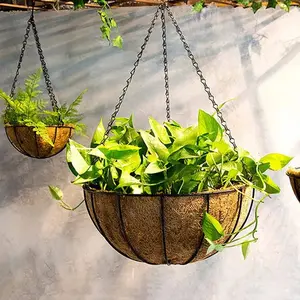 Round Hanging Basket Coco Liner, Coconut Fiber Replacement for Home Gardening, Balcony Gardens, Wedding Decor, 1pcs