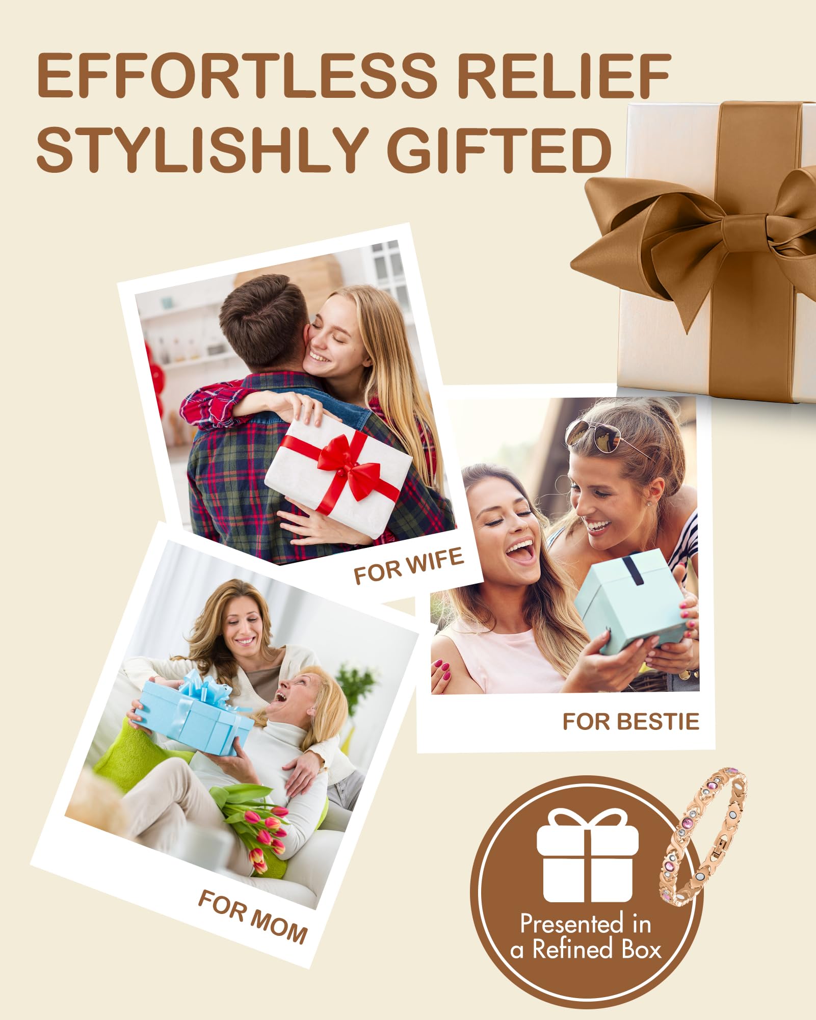 Copper Bracelets for Women, Ultra Strength Magnetic Bracelet with 3800 Gauss Neodymium Magnets & Dazzling Cubic Zirconia, 99.99% Pure Copper Jewelry Gift。