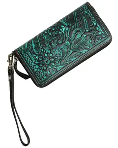 Shyanne Women's Tooled Leather Wristlet Wallet - Safa25wt1-Tuq