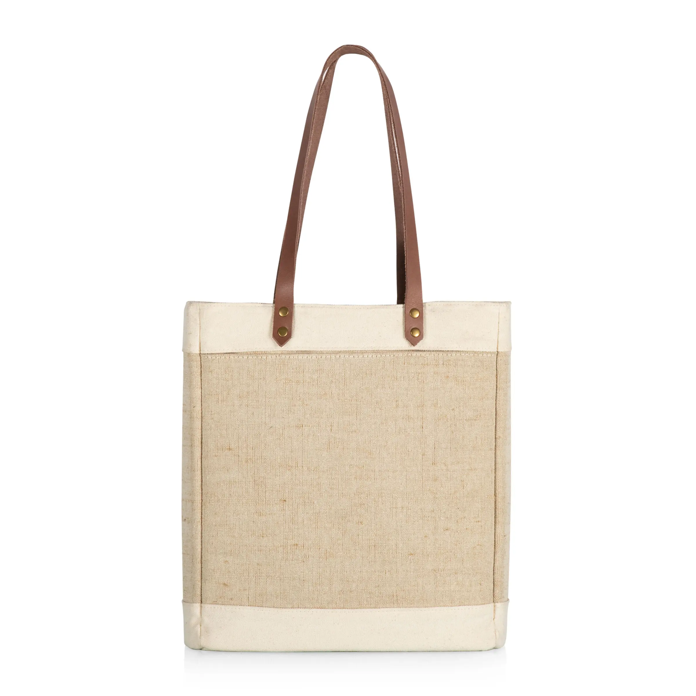 Pinot Jute 3 Bottle Insulated Wine Bag, (Beige)