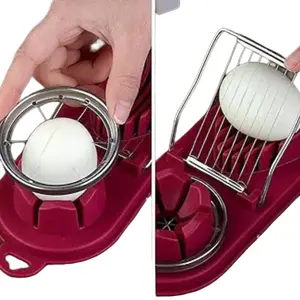 Egg Slicer Cuber for Hard Boiled Eggs Strawberry Slicer Multi Purpose Cutter with Heavy Duty Aluminium Body Stainless Steel Wires Perfect for Fruits Veggies Mushrooms Mother's Day Gift Kitchen Utensils