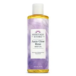 HERITAGE STORE Aura Glow Rose Body Oil 8 FL OZ (237 mL) Nourishing & Comforting Body Care with Rose Fragrance