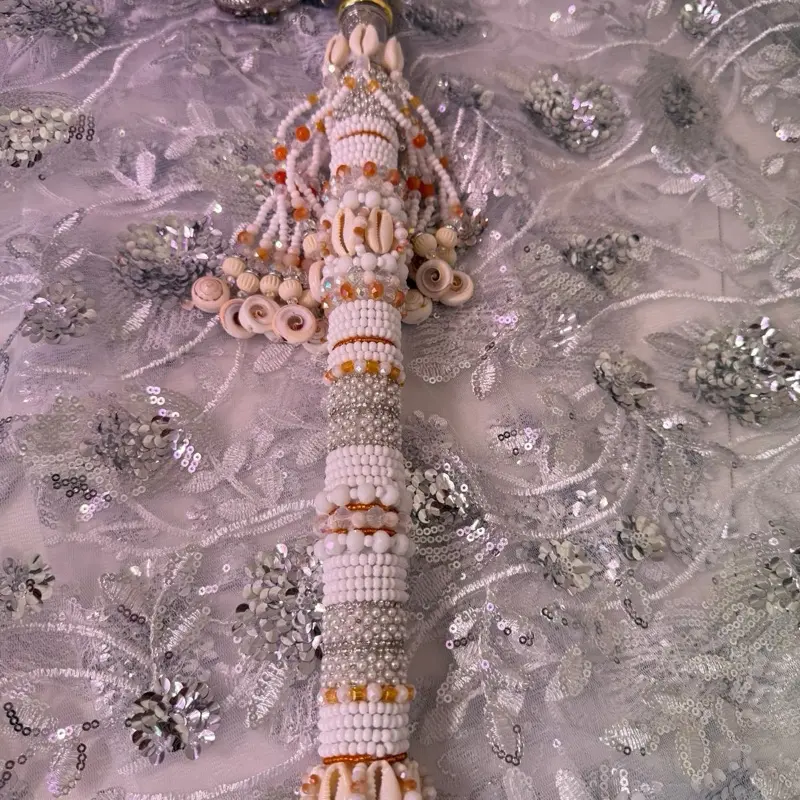 Bastón Artesanal  decorado para Obatala Oshagriñan.