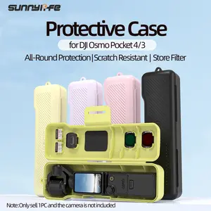 for DJI Osmo Pocket3/4 Flip Protective Hard Case, Gimbal Lens Protective Case Pocket3/4 Accessory, Quick Opening/Closing | Compact Design and Portable | All-Round Protection | Scratch Resistant | Store FilterScreen and Lens Protection | Free Wrist Strap