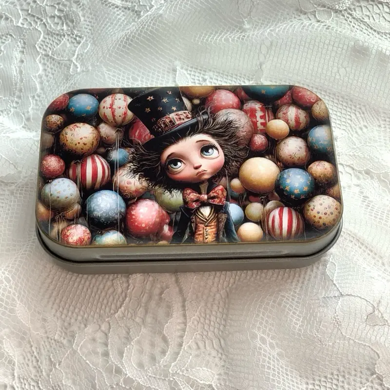 Circus Tin Box/ Trinket box / Small Storage Box