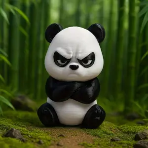 Angry Panda Car Decor Ornament, Home Decor Accessory, 3D Printed Fashion Desktop & Bookshelf Decoration, Funny Stress Relief Toy, Christmas Creative Gift