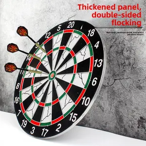 Professional Dartboard Set Dual Sided Flocking Wall Mounted Home Use Needle Style Dart Target Cross Border Thickened Panel Double Sided Flocking For Party Or At Home