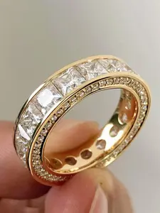 Elegant Rhinestone Decorated Ring, Band Ring, Fashion Accessories for Women, Trendy All-match & Exquisite Jewelry for Birthday Gift