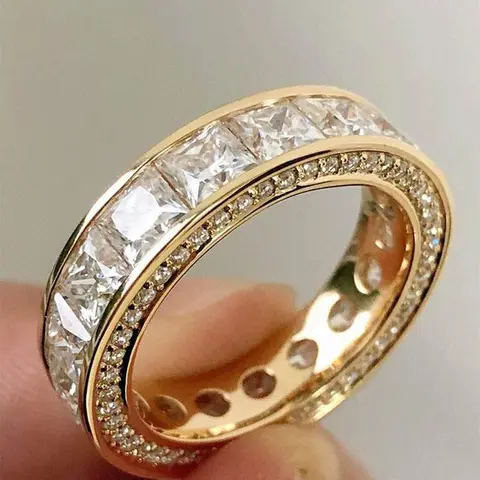 Elegant Rhinestone Decorated Ring, Band Ring, Fashion Rings, Beautiful Rings, Fashion Accessories for Women, Trendy All-match & Exquisite Jewelry for Birthday Gift, Elegant Glittering Ring