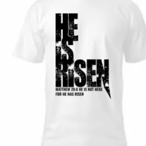 Jesus Christ Shirts - White Graphic Tee with "He Has Risen" Design for Men Tshirt Womenswear Shortsleeve Casual Crewneck Summer Top Streetwear