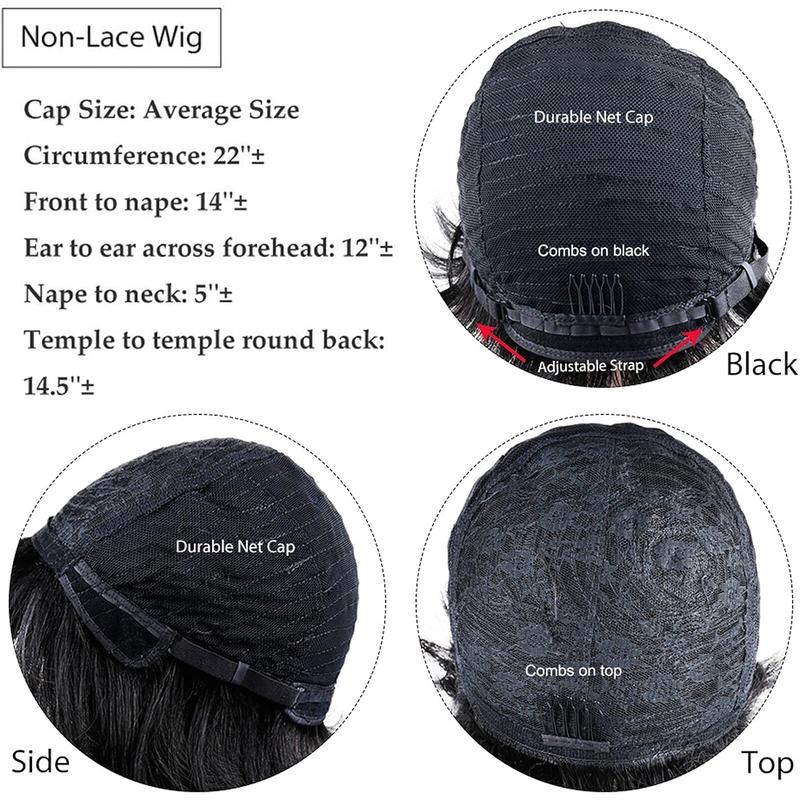 ShowRealHair 9149 Ombre Blonde Color Pixie Cut Wig Honey Blonde Pixie Wigs for Black Women Short Layerd Short Wigs With Bangs Brazilian Virgin Human Hair Pixie Cut Layered Wig