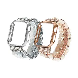 Rhinestone Decor Watch Case & Band, 1 Count Adjustable Watch Band & Watch Case for Apple Watch 49mm 45mm 44mm 42mm 41mm 40mm 38mm, Smart Watch Accessories, Smartwatch Strap