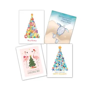 Stonehouse Collection Custom Beach Christmas Cards, Pick a Coastal Design & Add Your Own Interior Message, 24 -Pack with Envelopes | 6.25 x 4.5 | Made in USA