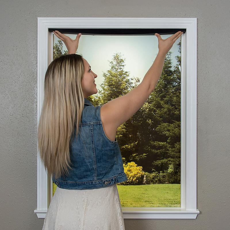 No Tools Original Blackout Pleated Paper Shade Black, 36 in x 72 in, Original Design, No Tools Included