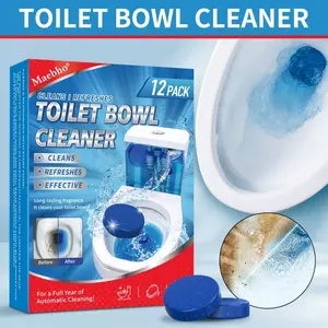 MAEBHO Toilet Bowl Powerful Cleaning Tablets with Bleach - Automatic Tank Drop-Ins for Effective Stain Removal & Deodorizing - Long-Lasting Bathroom Cleaner