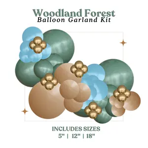 Woodland Forest Balloon Garland Kit Retro White Sand & Gold 5" 12" 18" Neutral Boho Luxury for Baby & Bridal Showers, Birthdays and more